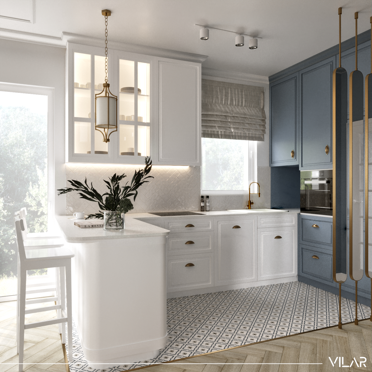 kuchnia-elegancka-bialo-niebieska